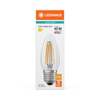 Osram / Ledvance LED Filament Kerze B klar 300° Performance 3,4-40W/827 warmweiß 470lm E27 220-240V – Verpackung