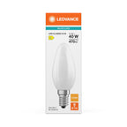 Osram / Ledvance LED Filament Kerze B matt 300° Performance 3,4-40W/827 warmweiß 470lm E14 220-240V – Verpackung