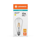 Osram / Ledvance LED Filament Edison ST klar 300° Performance 3,4-40W/827 warmweiß 470lm E27 220-240V – Verpackung