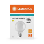 Osram / Ledvance LED Filament Globe G95 matt 300° Performance 5,9-60W/827 warmweiß 806lm E27 220-240V – Verpackung