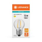 Osram / Ledvance LED Filament Tropfen P klar 300° Performance 1-15W/827 warmweiß 136lm E27 220-240V – Verpackung