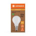 Osram / Ledvance LED Filament Tropfen P matt 300° Superior 2,5-40W/827 warmweiß 470lm E14 220-240V dimmbar – Verpackung
