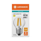 Osram / Ledvance LED Filament Tropfen P klar 300° Performance 5,9-60W/827 warmweiß 806lm E27 220-240V – Verpackung