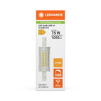 Osram / Ledvance LED Slim Line klar 300° Performance 9,5-75W/827 warmweiß 1055lm R7s 220-240V 78mm dimmbar – Verpackung