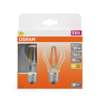 Osram / Ledvance LED Filament Star Classic A klar 300° 5,9-60W/827 warmweiß 806lm E27 220-240V 2er Pack – Verpackung
