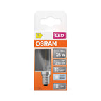 Osram / Ledvance LED Filament Star Tropfen P klar 300° 1,8-25W/840 kaltweiß 250lm E14 220-240V – Verpackung