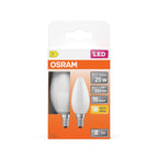 Osram / Ledvance LED Filament Star Kerze B matt 300° 1,8-25W/827 warmweiß 250lm E14 220-240V 2er Pack – Verpackung