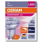 Osram LED Parathom PAR16 4,5-50W/927 GU10 36° 350lm warmweiß dimmbar – Verpackung