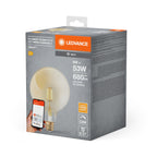 Osram / Ledvance LED Filament WIFI Smart+ Globe G125 gold 300° 6-53W/824 warmweiß 680lm E27 220-240V dimmbar – Verpackung 2