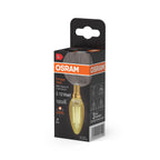 Osram / Ledvance LED Filament Vintage 1906 Kerze B gold 300° 1,5-12W/824 extra warmweiß 120lm E14 220-240V – Verpackung 2
