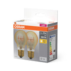 Osram / Ledvance LED Filament Base Classic A klar 320° 5,9-45W/827 warmweiß 550lm E27 220-240V 2er Pack – Verpackung 2