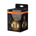 Osram / Ledvance LED Filament Vintage 1906 Globe G95 klar 300° 6,5-55W/824 extra warmweiß 725lm E27 220-240V dimmbar – Verpackung 2