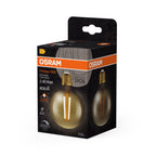 Osram / Ledvance LED Filament Vintage 1906 Globe G80 klar 300° 7,2-60W/824 extra warmweiß 806lm E27 220-240V dimmbar – Verpackung 2