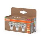 Osram / Ledvance LED Spot PAR16 100° UltraEfficient 2,5-50W/827 warmweiß 450lm GU10 220-240V 3er Pack – Verpackung 2