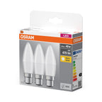 Osram / Ledvance LED Base Kerze B matt 220° 4,9-40W/827 warmweiß 470lm B22d 220-240V 3er Pack – Verpackung 2