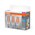 Osram / Ledvance LED Filament Base Classic A klar 300° 11-100W/865 tageslichtweiß 1521lm E27 220-240V 3er Pack – Verpackung 2