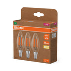 Osram / Ledvance LED Filament Kerze B klar 330° UltraEfficient 2,2-40W/827 warmweiß 470lm E14 220-240V 3er Pack – Verpackung 2