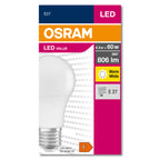 Osram LED Value Classic A 9,5-60W/827 E27 806lm matt warmweiß nicht dimmbar – Verpackung