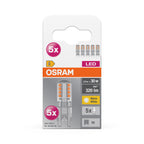 Osram LED Base 300° Pin 2,6-30W/827 warmweiß 320lm G9 220-240V 5er Blister – Verpackung