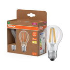 Osram LED Filament Classic A klar 300° – Produkt mit Verpackung