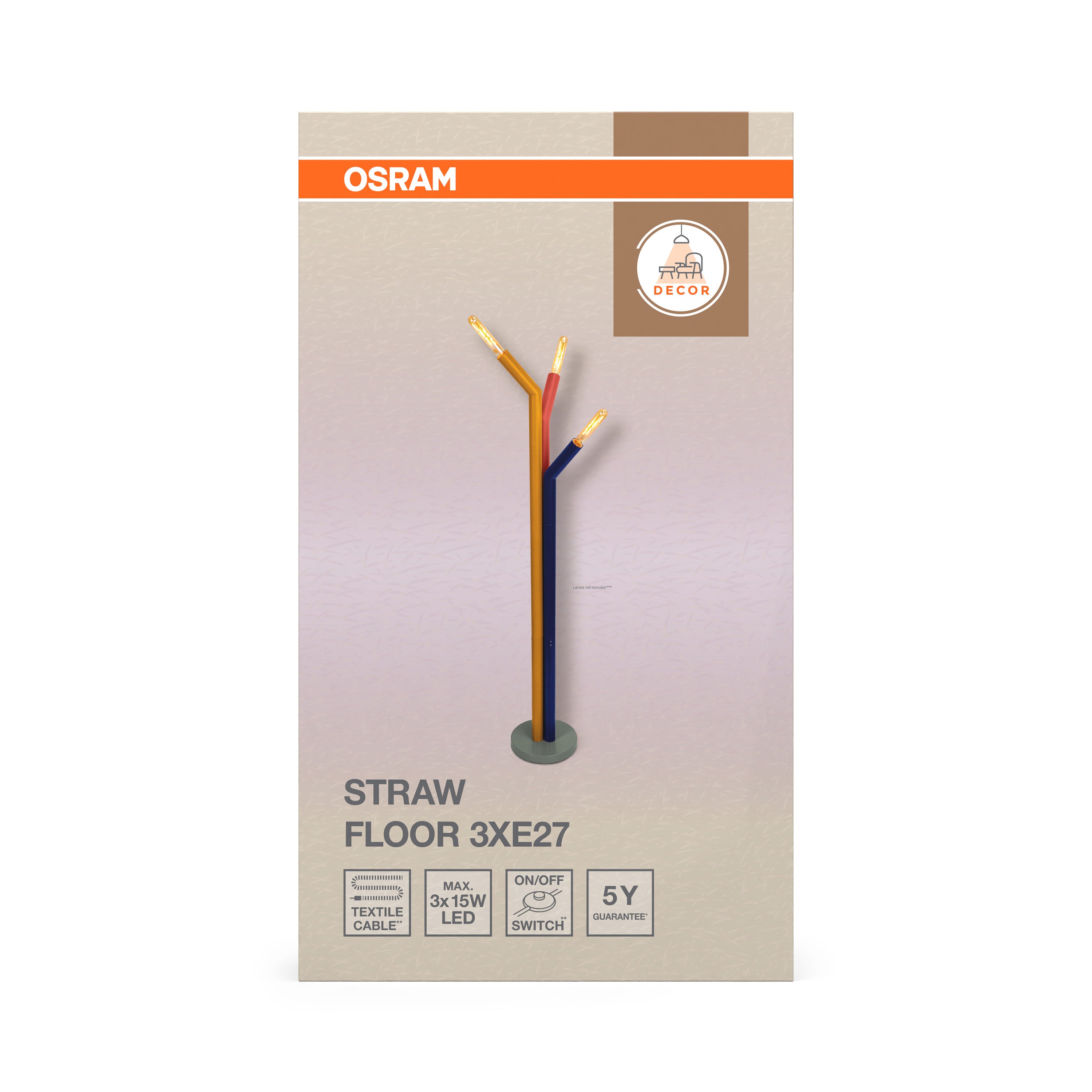 Osram Stehleuchte Decor Straw 3-flammig E27 – Verpackung Vorderseite