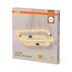 Osram LED Pendelleuchte Decor Tetragon 2-flammig Click – Verpackung, räumliche Ansicht