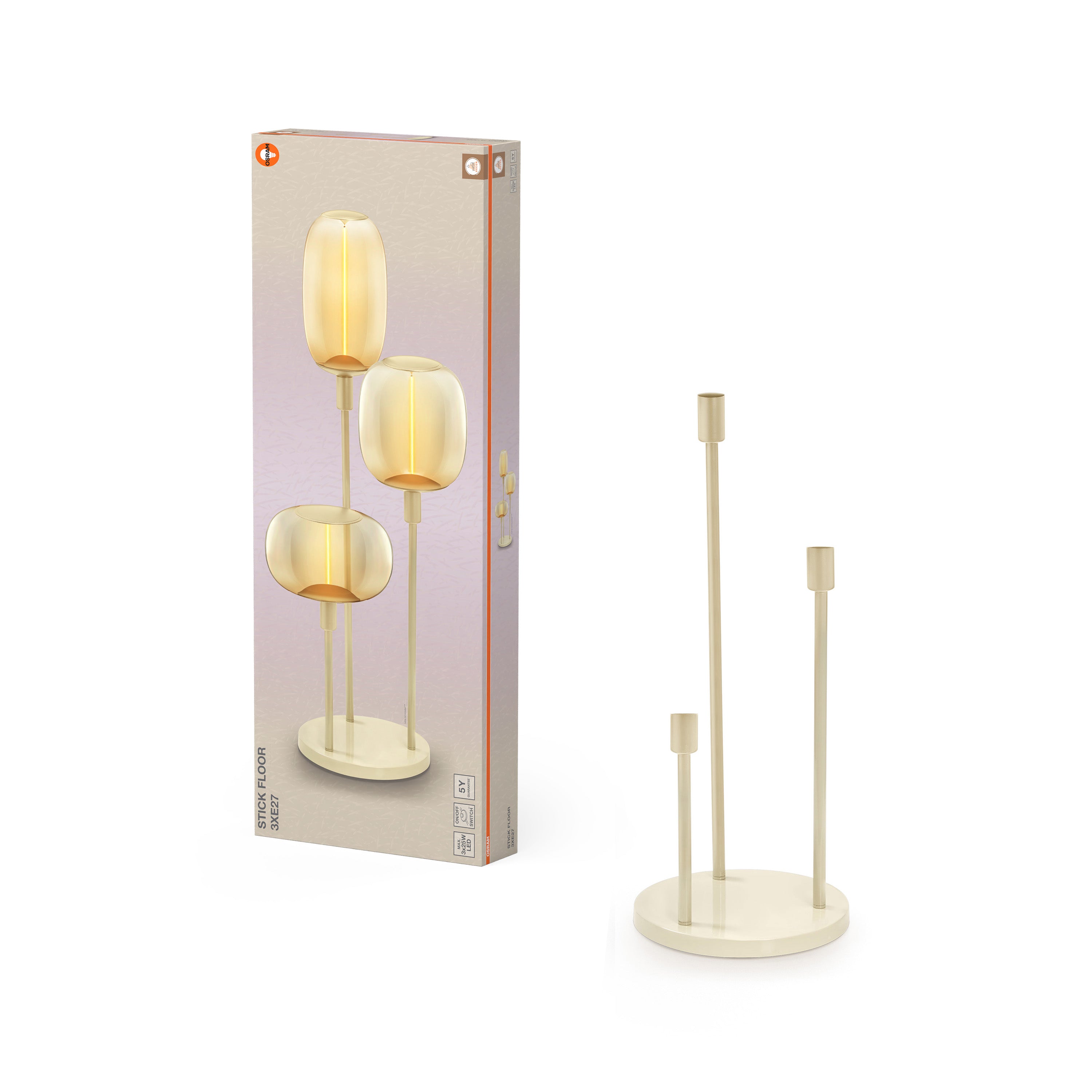 Osram Stehleuchte Decor Stick 3-flammig E27 – Produkt mit Verpackung
