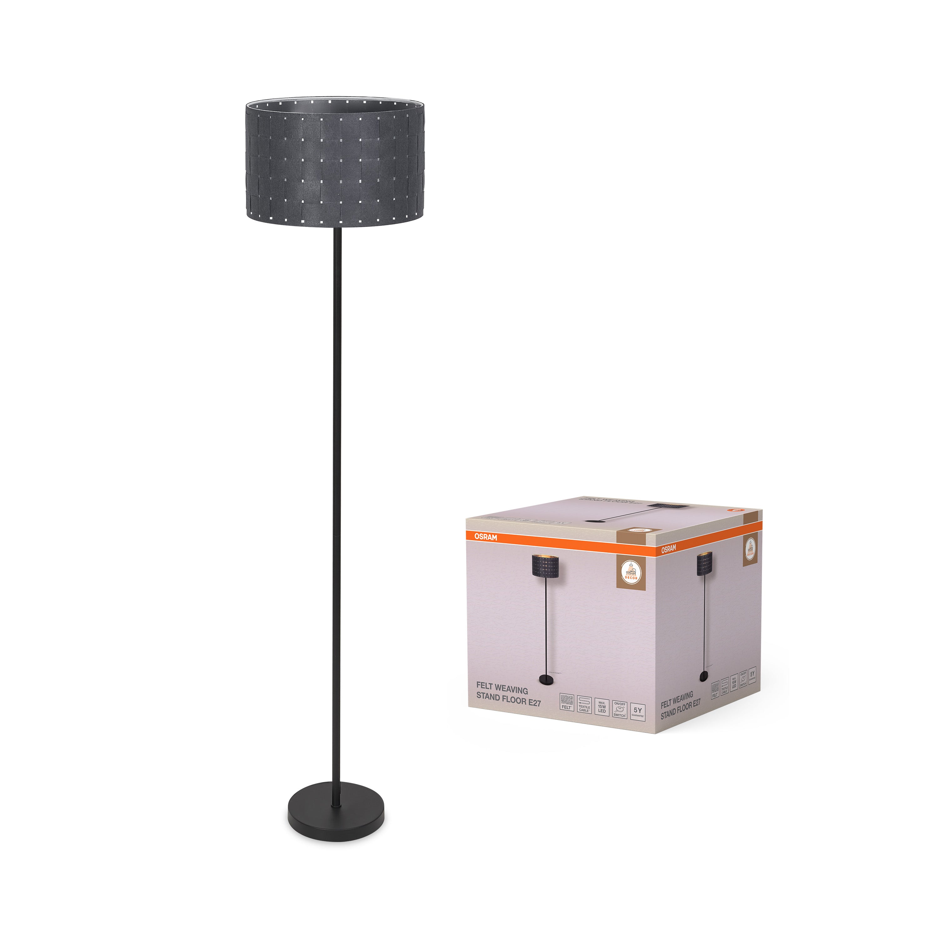 Osram Stehleuchte Decor Felt Weaving Cans Standing 1-flammig E27 – Produkt mit Verpackung