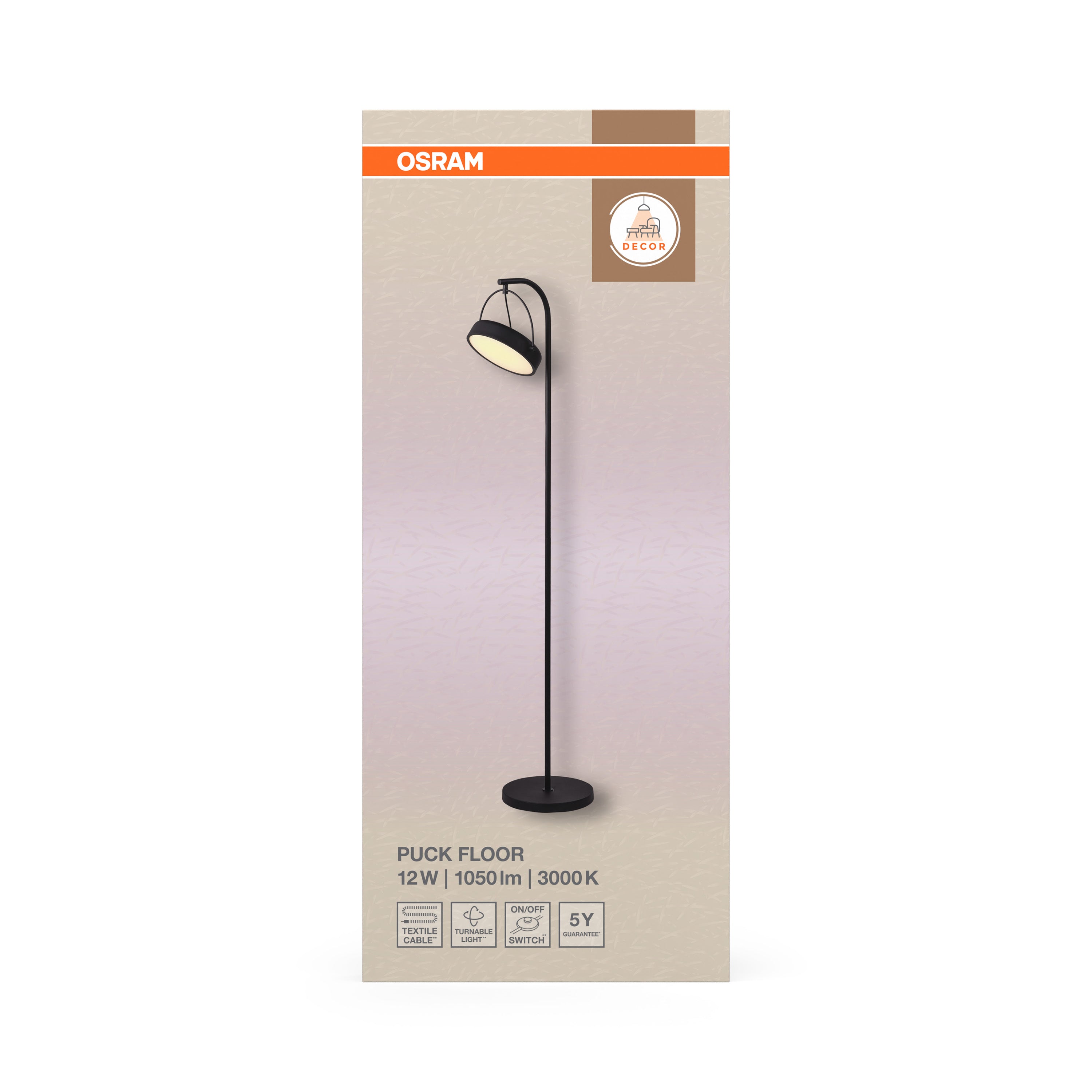 Osram LED Stehleuchte Decor Puck – Verpackung Vorderseite