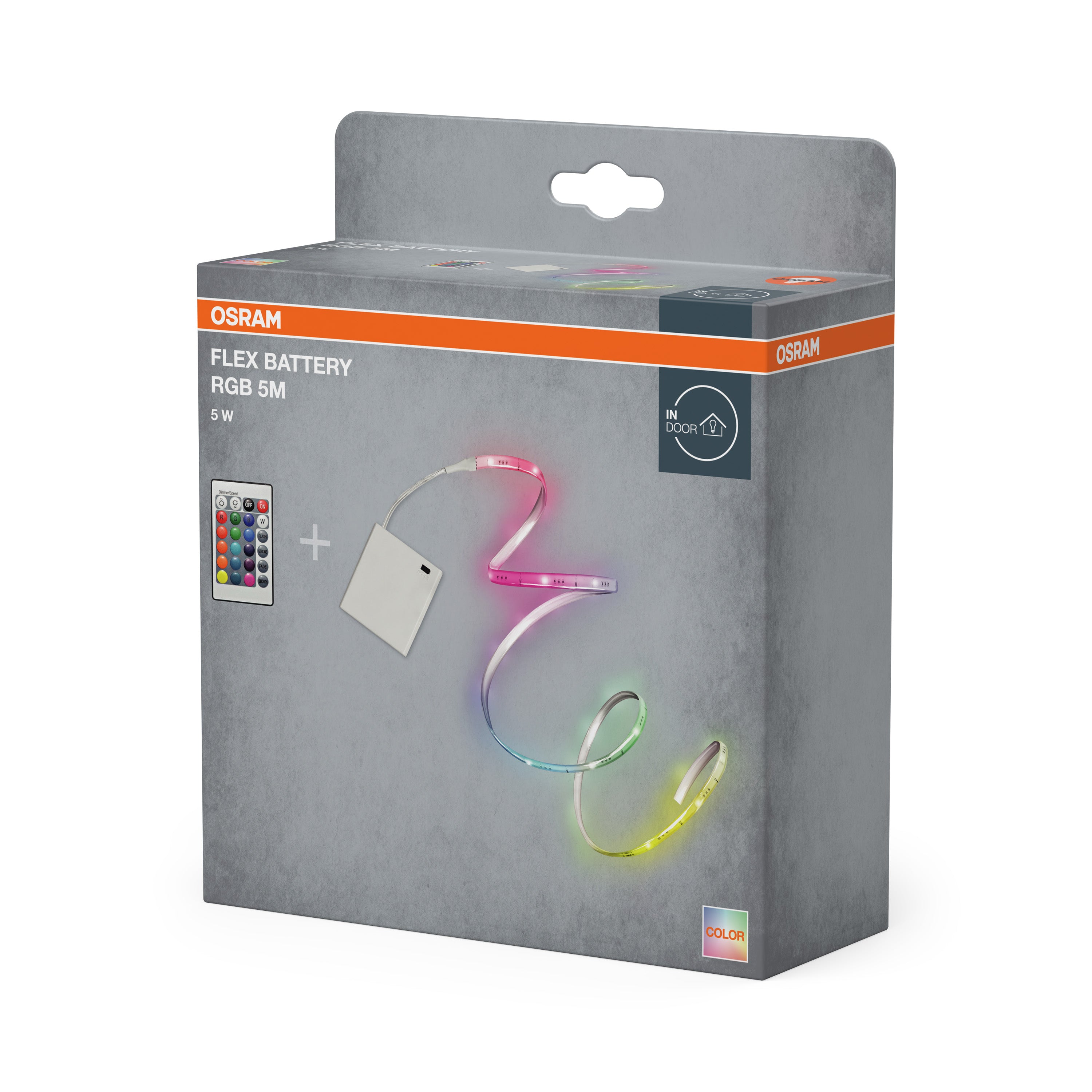 Osram LED-Band RGB Battery 5m Remote Control – Verpackung, räumliche Ansicht