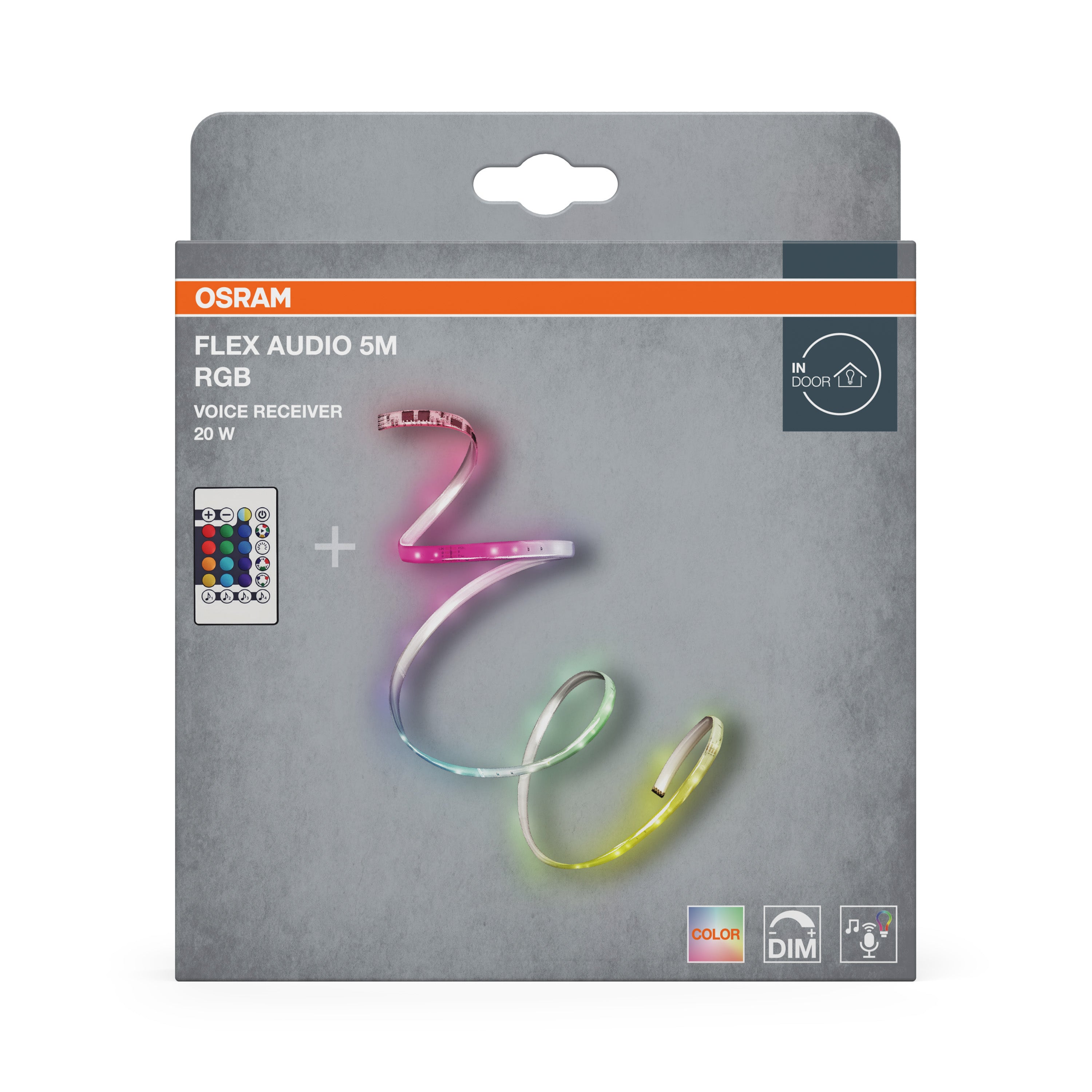 Osram LED-Band Audio Voice Receiver 5m RGB Remote Control – Verpackung Vorderseite