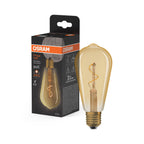 Osram LED Filament Edison klar gold 320° – Produkt mit Verpackung