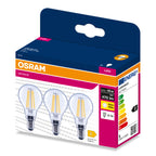Osram LED Filament Classic P klar 300° – Verpackung, räumliche Ansicht