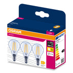 Osram LED Filament Classic P klar 300° – Verpackung, räumliche Ansicht
