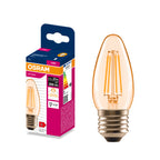 Osram LED Filament Classic B klar gold 300° – Produkt mit Verpackung