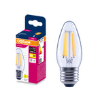 Osram LED Filament Classic B klar 300° – Produkt mit Verpackung