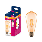 Osram LED Filament Edison klar gold 300° – Produkt mit Verpackung