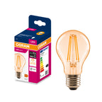 Osram LED Filament Classic A klar gold 300° – Produkt mit Verpackung