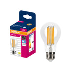 Osram LED Filament Classic A klar 320° – Produkt mit Verpackung
