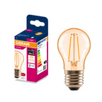 Osram LED Filament Classic P klar gold 300° – Produkt mit Verpackung
