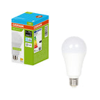 Osram LED Recycled Plastic Classic A matt 200° – Produkt mit Verpackung