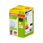 Osram LED Recycled Plastic Classic P matt 180° – Verpackung, räumliche Ansicht
