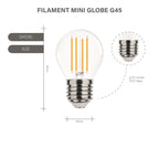 Modee LED Filament Globe Mini G45 4W/827 E27 warmweiß