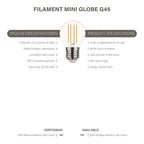 Modee LED Filament Globe Mini G45 4W/827 E27 warmweiß