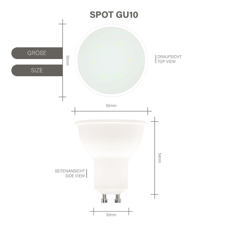 Modee LED Spot Alu-Plastic PAR16 5-35W/827 GU10 110° 400lm warmweiß nicht dimmbar