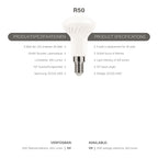 Modee LED R50 5-35W/840 E14 110° 400lm neutralweiß nicht dimmbar Reflektorform weiß 25000h ersetzt 35W