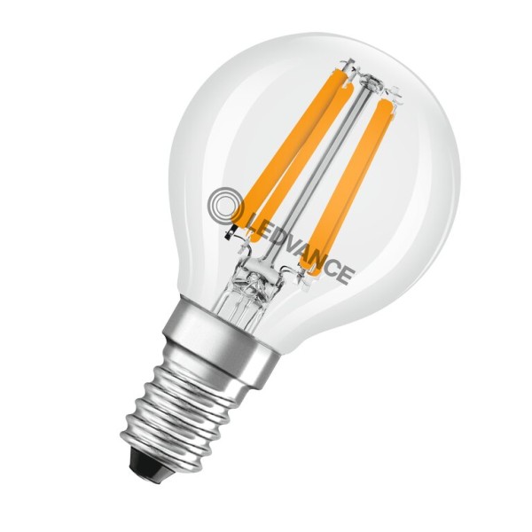 Osram / Ledvance LED Filament Tropfen P klar 300° Superior 4,2-40W/927 warmweiß 470lm E14 220-240V dimmbar
