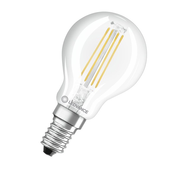 Osram / Ledvance LED Filament Tropfen P klar 320° Performance 4,8-40W/827 warmweiß 470lm E14 220-240V dimmbar