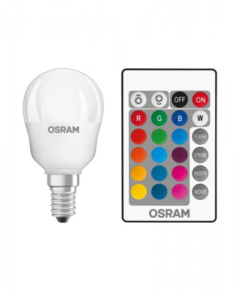 OSRAM LED Retrofit Classic P 4,5-25W/827 RGBW remote control E14 250lm mit Fernbedienung