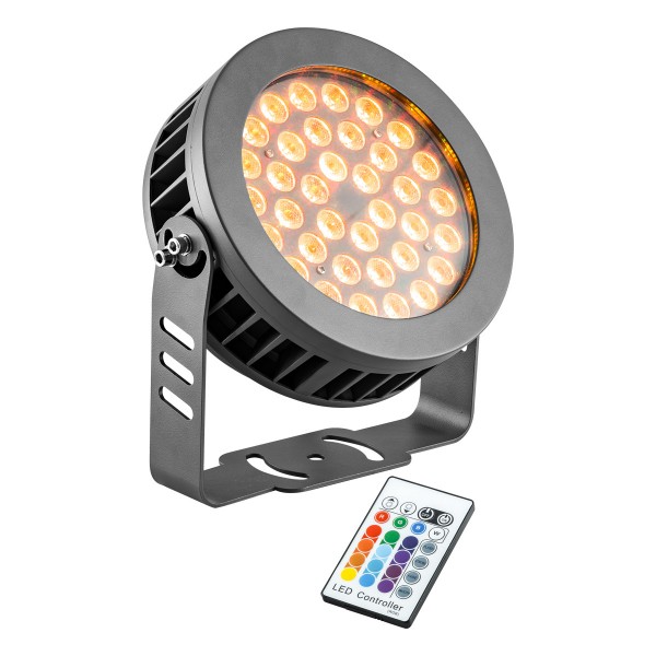 EVN LED Strahler anthrazit schwenkbar drehbar rund 205x250mm 36W K 245 bis 1275lm 21-40° 100-265V IP65